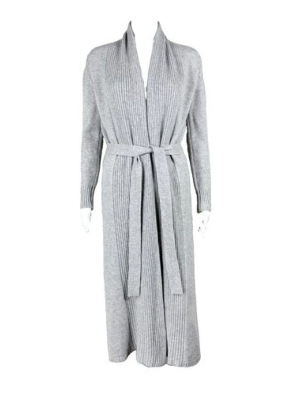 Cynthia Rowley Long Cashmere Cardigan XS Heather Gray